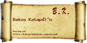 Bakos Katapán névjegykártya